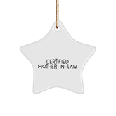 Funny Mom-in-law Gifts from Men to Mom-in-law - Certified Mom-in-law Star Ornament, Christmas Unique Gifts - Image 1